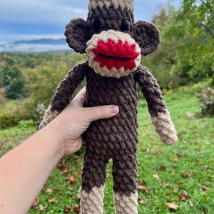 Crochet Sock Monkey Plushie | Amigurumi | Stuffed Animal - MADE TO ORDER