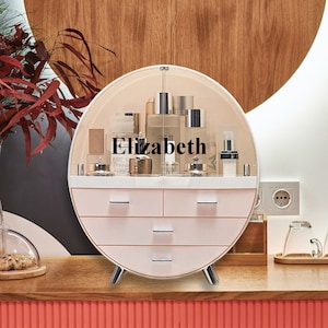 Personalized Desktop Make up Organizer for Women, Jewelry Organizer, Cosmetic Organizer,  Storage Box, Gift for Her, Makeup Lover Gift