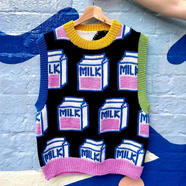 CREAM ON TOP Sweater Vest Knitting Pattern