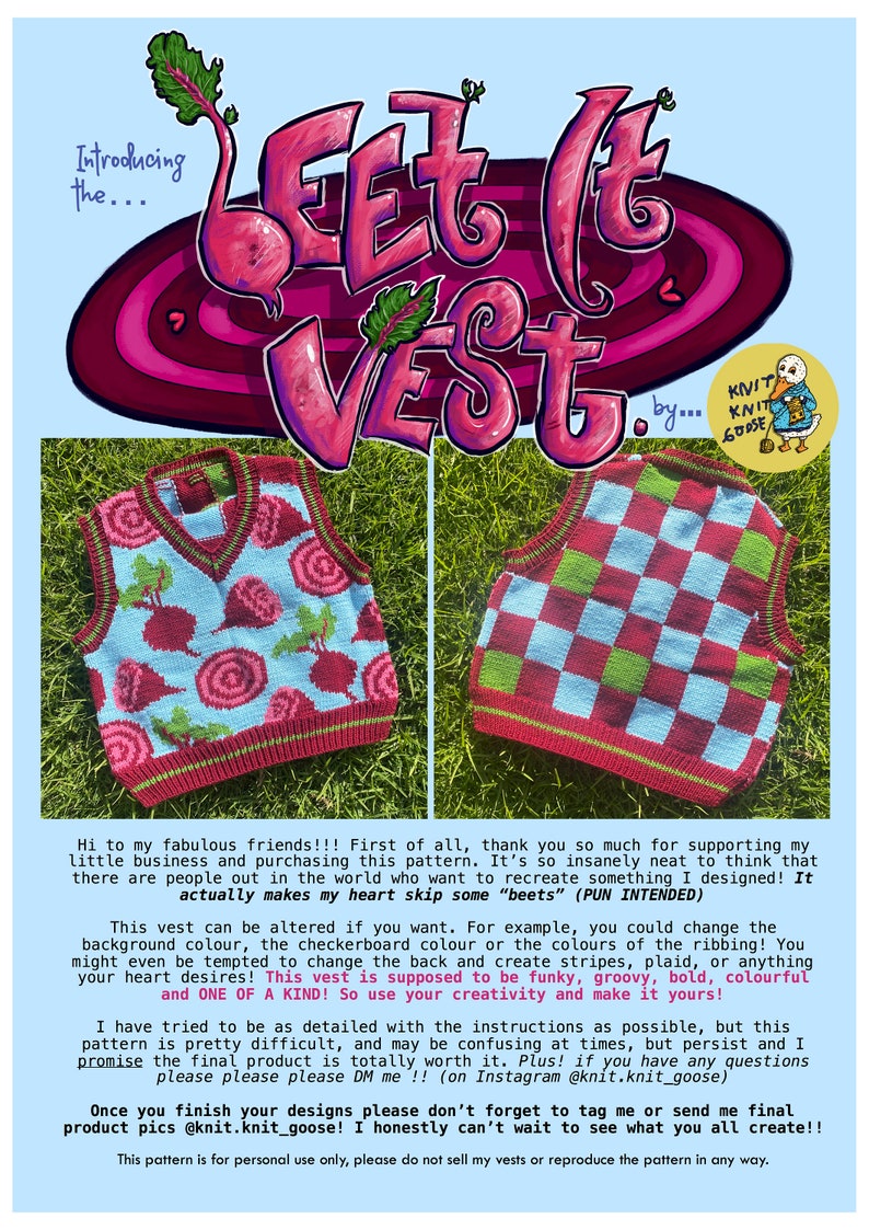 BEET IT Sweater Vest Knitting Pattern image 6