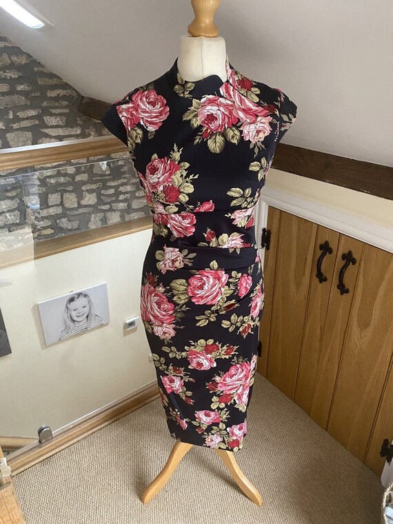 Robe Vintage Karen Millen Violet/multicolore Asymétrique - Taille 8 - Satin - Occasion Très Bon état