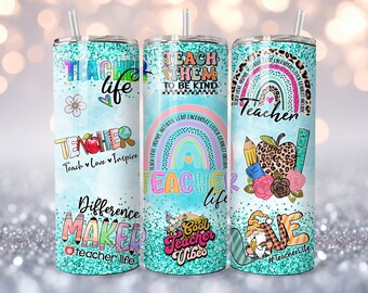 Enseignant Sublimation Tumbler PNG, source d'inspiration, amour de soi Gobelet maigre 20 oz Sublimation dessins gobelet fichier PNG en téléchargement numérique