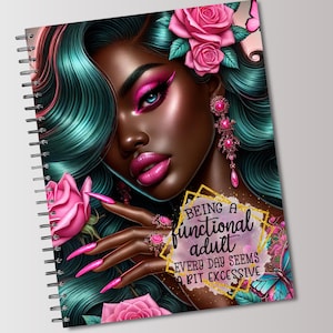 Spiral Notebook, Black Stationery Melanin Notebook, Black Girl Notebook, African American Woman Journal Notebook, Black Girl Magic