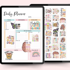 Adesivos Goodnotes, Afirmações Positivas, Adesivos de Planejador Digital, Adesivos Pré-cortados, Adesivos de Afirmação, Saúde Mental, Autocuidado