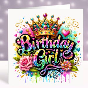 Birthday Girl Birthday Card, Birthday card for daughter best friend sister mom or cousin