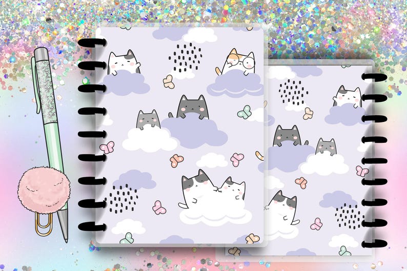 Cats Laminated Planner Cover, Snapon Cover for Discbound Planner