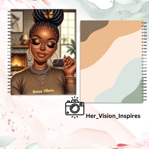 Custom Spiral Notebook, Personalized Notebook, Fashion Girl Notebook, Boss Lady Journal, Black Girl Notebook, Black Woman