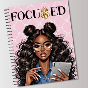 African American Focused Printable Planner Cover, Notebook Cover, Black Woman Journal, Instant Download, Wall Art, Png File, 8.5x10 cover