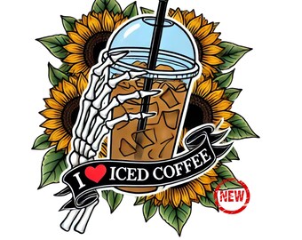 Iced Coffee Sublimation Png Design