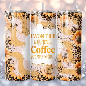 Coffee and Chaos Positive Affirmation Tumbler PNG Sublimation Wrap, 20oz TumblerWrap, Affirmation Wrap, sublimation tumbler designs