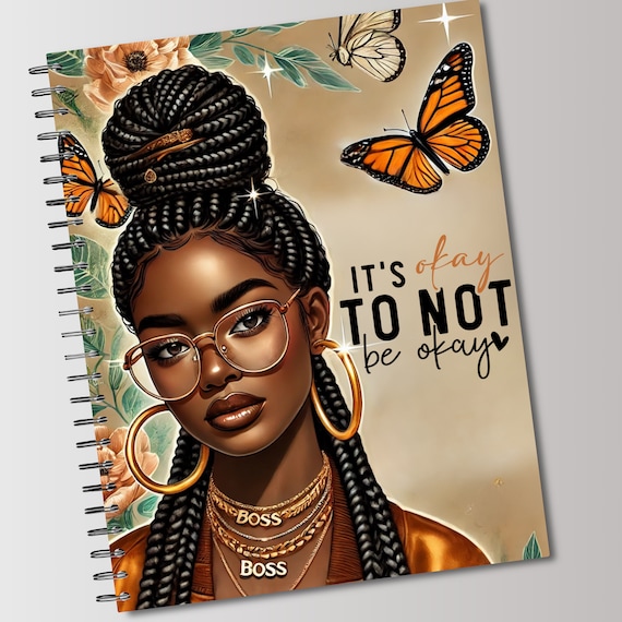 Printable Planner Cover, Notebook Cover, Christian Journal Notebook, Black Woman Journal, Instant Download, Wall Art, Png File, 8.5x11 cover