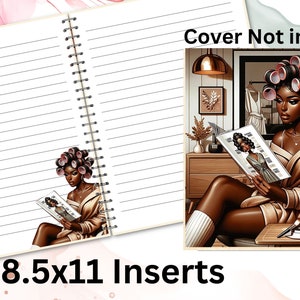 Black Woman Journal Notebook Template With Insert Pages, Instant Download, Printable Journal Planner Cover,