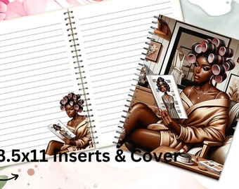 Printable Planner Cover, Notebook Cover, Christian Journal Notebook, Black Woman Journal, Instant Download, Wall Art, Png File, 8.5x11 cover
