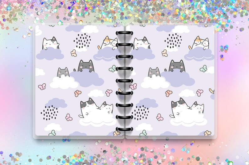 Cats Laminated Planner Cover, Snapon Cover for Discbound Planner