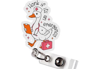 Silly Goose Nurse Badge Reel, Funny RN ID Holder, Silly Goose Badge Reel