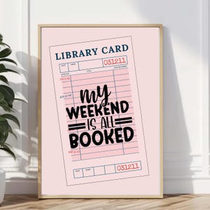 Library Card Aesthetic, Book Lover Wall Art, Vintage, Bookish, Trendy, Room Decor, Decor, Trendy Wall Art, Wall Art, Printable Wall Art