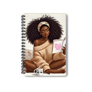 Printable Planner Cover, Notebook Cover, Glamours Journal Notebook, Black Woman Journal Cover, Instant Download, Wall Art, Black Queen
