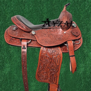 Premium Hand-Carved Western Saddle, Premium HBL Leather, 10-18 Inch Seat, Free Shipping