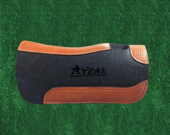 Genuine Leather Western Saddle Pad Synthetic Wool, All Sizes