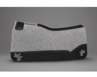 Genuine Leather Western Saddle Pad Indian Synthetic Wool,