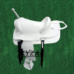 Premium Quality Handwoven White Western Horse Saddle Cow Softy Leather 16-18 Inch Seat, Free Shipping
