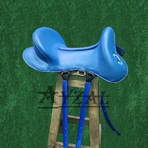 Handmade Light Weight Synthetic Blue New Style Endurance Horse Saddle Seat Size 15 To 17 Inch Free Shipping