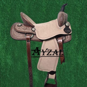 Quality Handmade Western Tooling & Carving Horse Saddle HBL Leather 10-18 Inch Seat Free Shipping