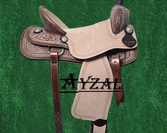 Selle Western Wade Ridex 15 Pouces Cuir - Set Complet Avec Tack - Fabriqué Inde