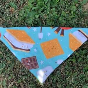 S’mores Dog Bandana(snap on), camping dog bandana, personalization optional