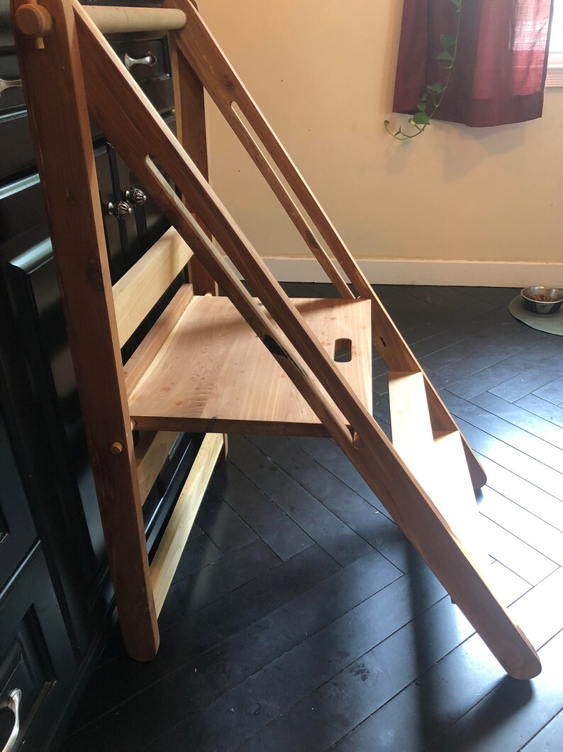 Folding Stepstool Learning Tower Etsy