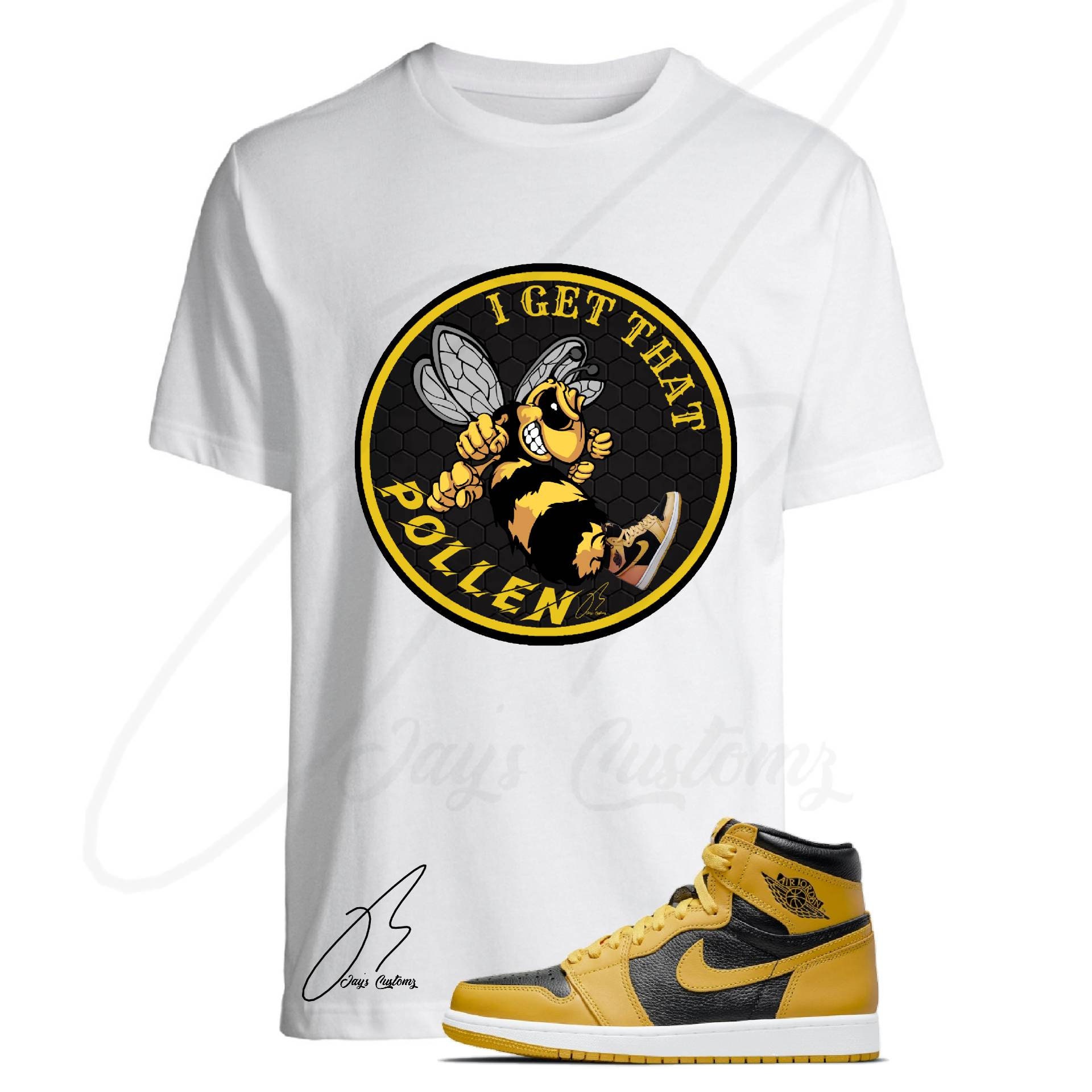 black and yellow jordan 1 shirt