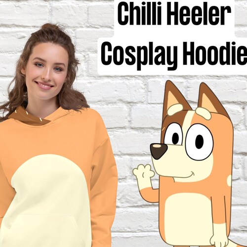 Bluey Hoodie Bluey Cosplay Blue Dog Hoodie Adult Hoodie Etsy