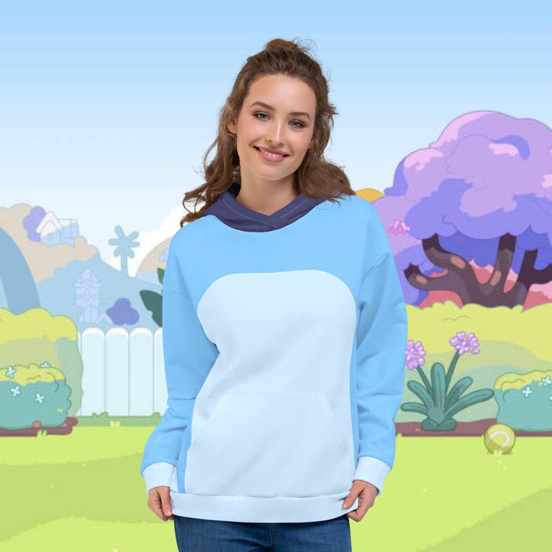 Bluey Hoodie Bluey Cosplay Blue Dog Hoodie Adult Hoodie Etsy Canada