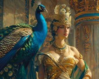 Hera - Greek Mythology Digital Art Download, Mythology Fantasy Art for Print and Wallpaper, High Resolution Digital Download
