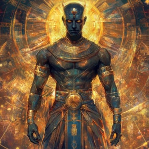 Ra - Egyptian Mythology Digital Art Download, Mythology Fantasy Art for Print and Wallpaper, High Resolution Digital Download
