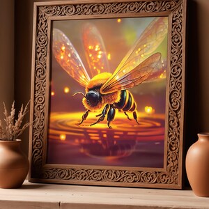 Magic Bee | Fantasy Wall Art, Insect Design, Printable, Digital Download