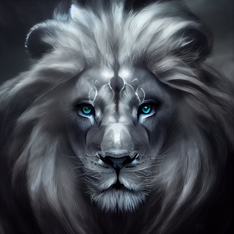Silver Lion High Resolution Digital Download image 1