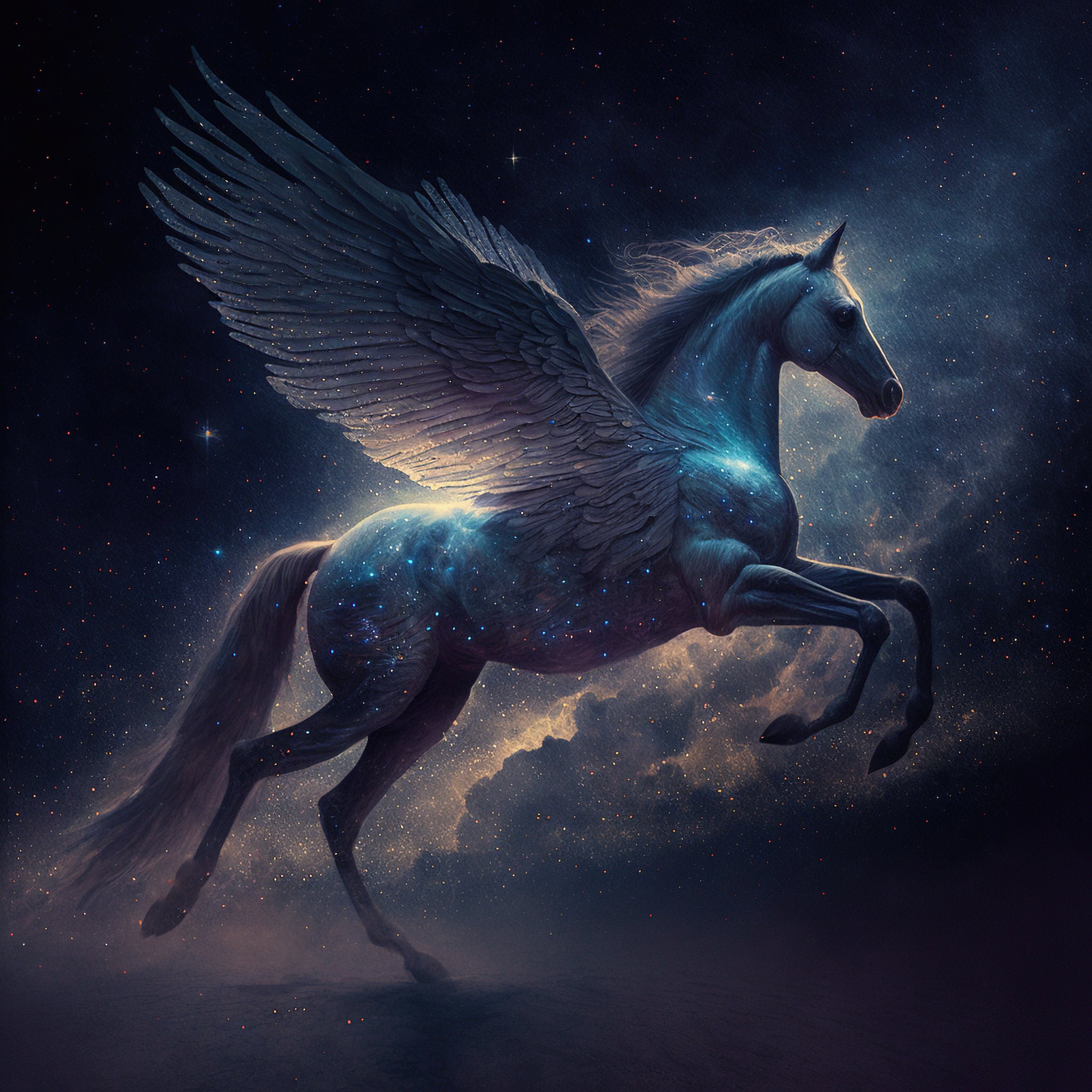 Pegasus wall decor Wallpaper mural Horse wallpaper, Fantasy wall art A