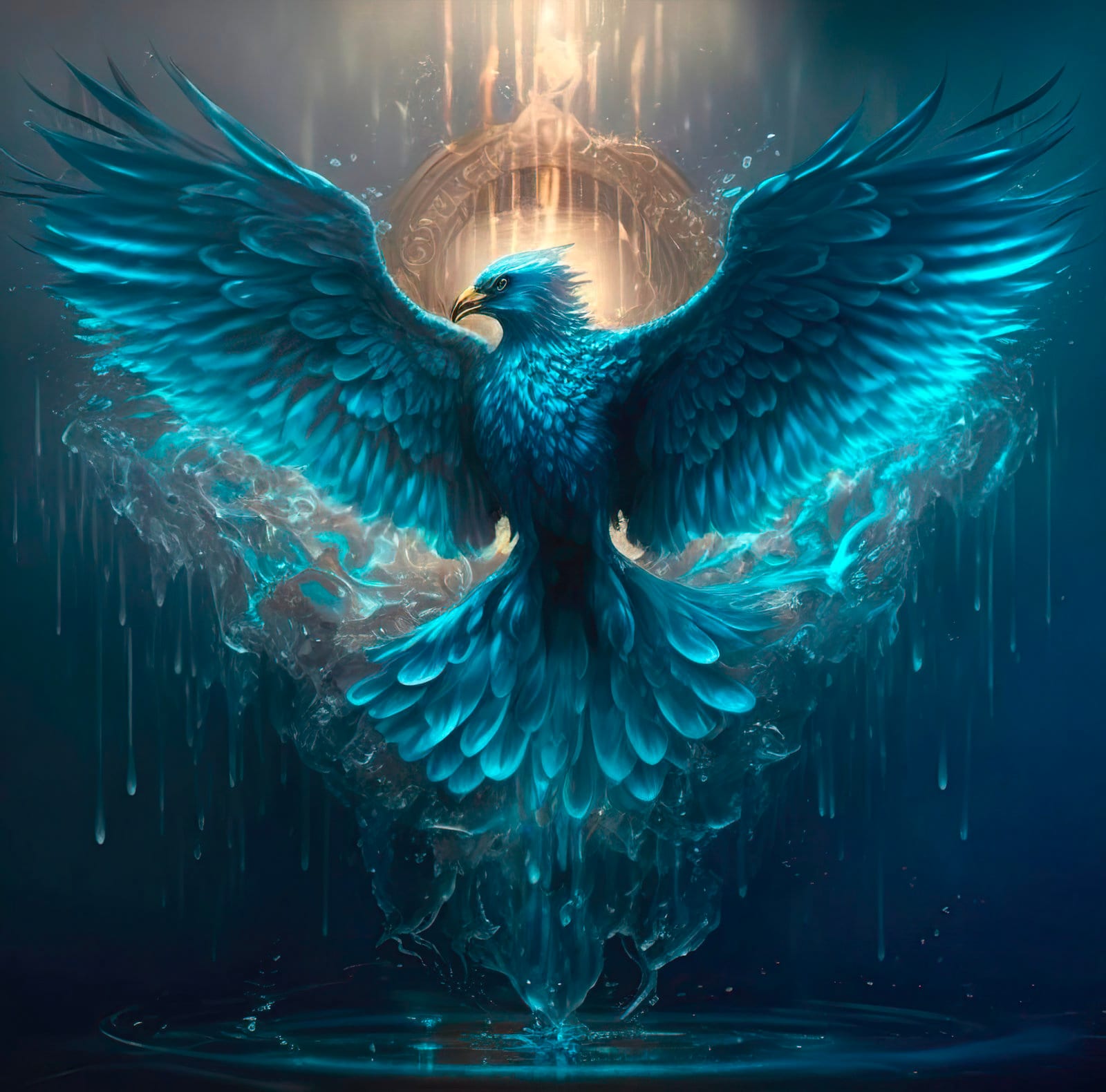 Water Phoenix Download, Water Phoenix Instant Downloadable Wallpaper,  Digital Download Poster, Digital Art, Downloadable Fantasy Art