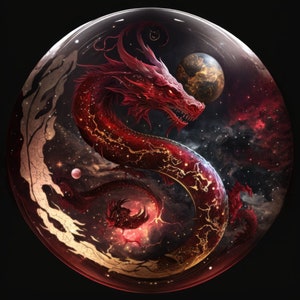 Cosmic Serpents - Fantasy Digital Art Download, 3 Serpent Arts for Print and Wallpaper, High Resolution Digital Download