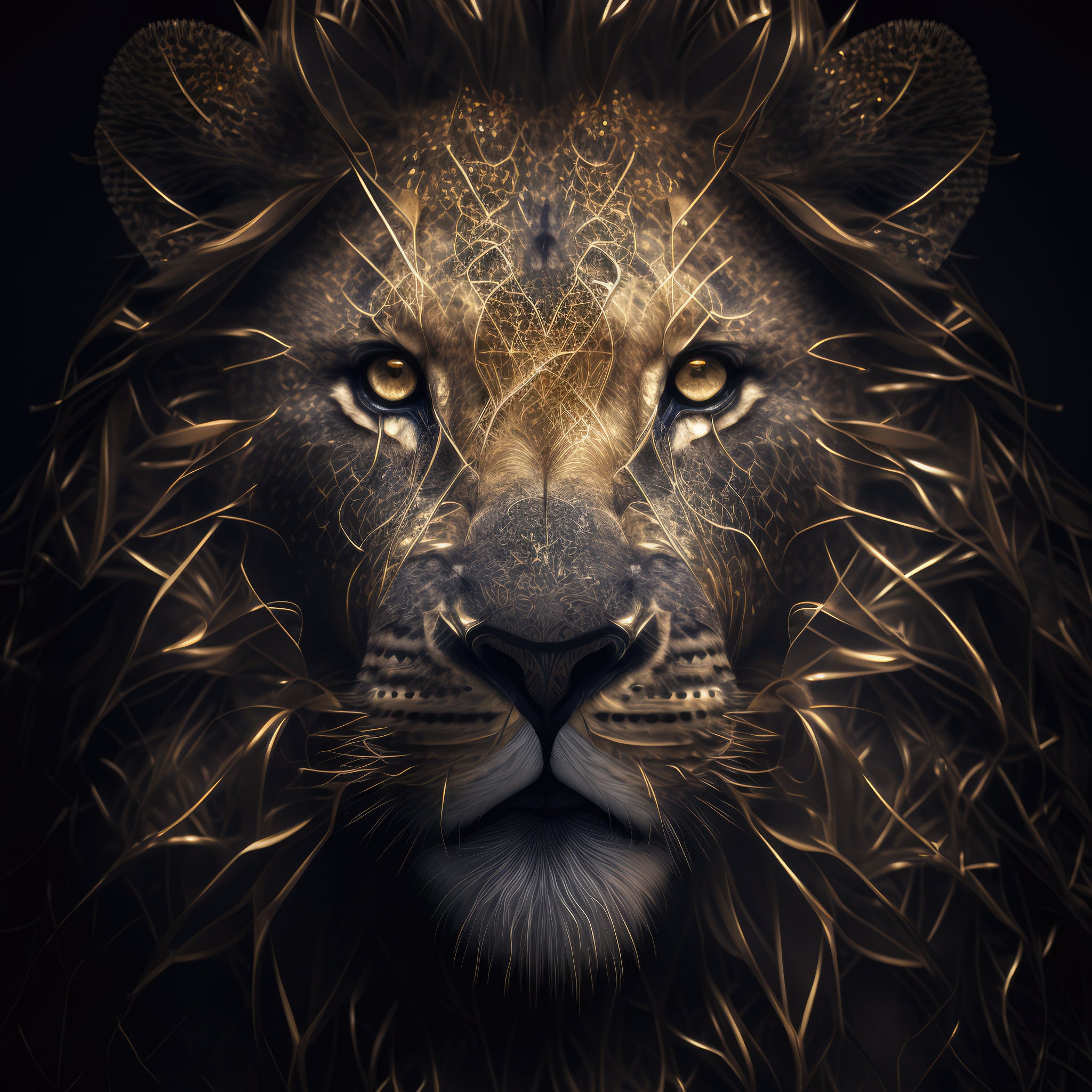 希少　BURTON LION 158cm名作グラフィック 黒×金 良品 Golden Lion Portrait High Resolution Digital Download - Etsy
