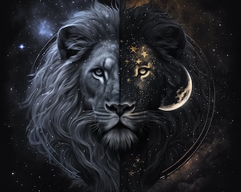 Cosmos Lion Download, Instant Downloadable Wallpaper, Digital