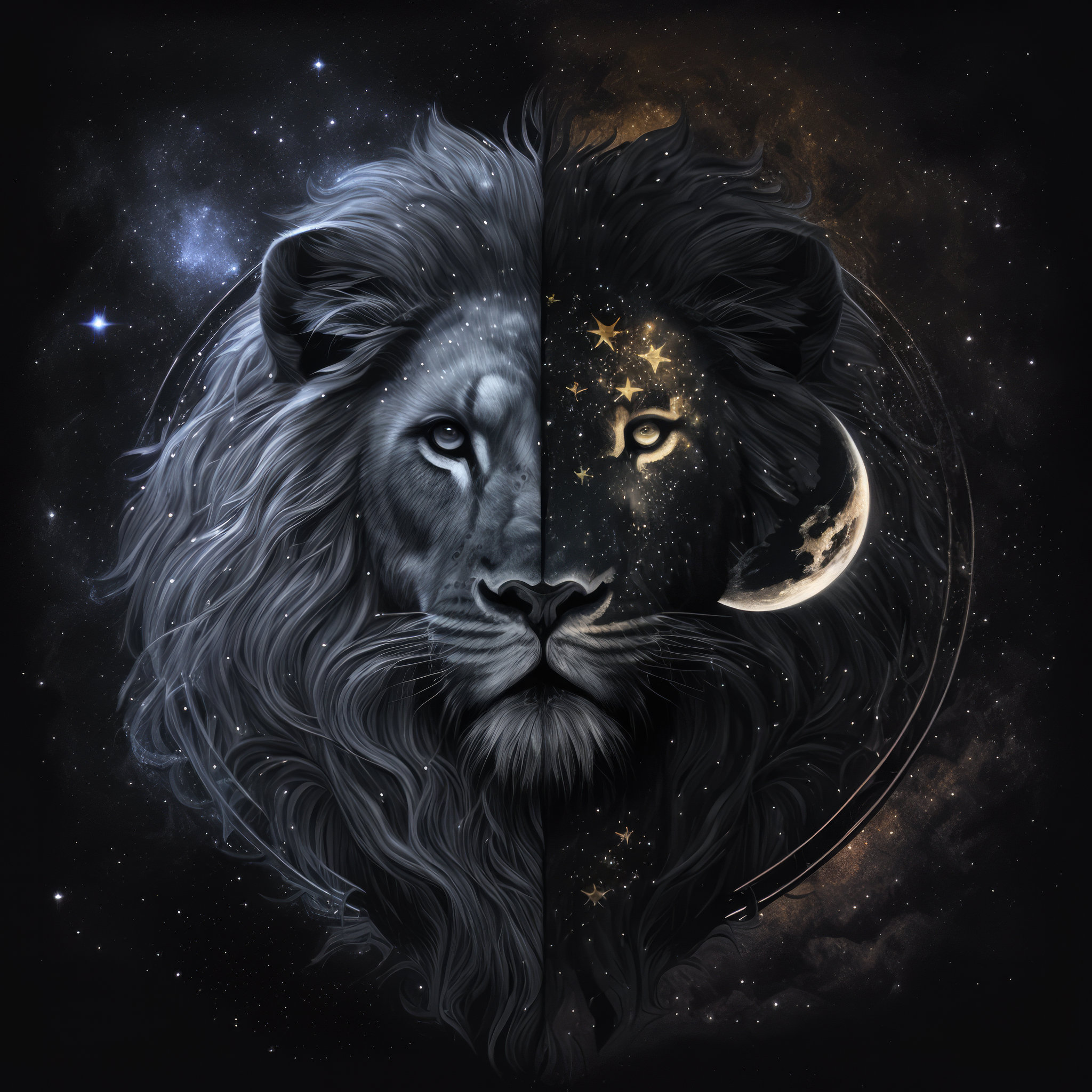 Cosmos Lion Download, Instant Downloadable Wallpaper, Digital