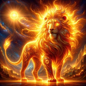 Sun and Moon Lions High Resolution Digital Download