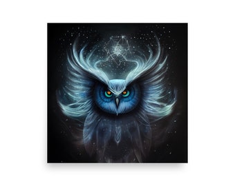Spectral Owl | Spectral Owl Poster | Spectral Owl Print | Spectral Owl Wall Art | AI Art | Digital Art Poster | Fantasy Art Poster