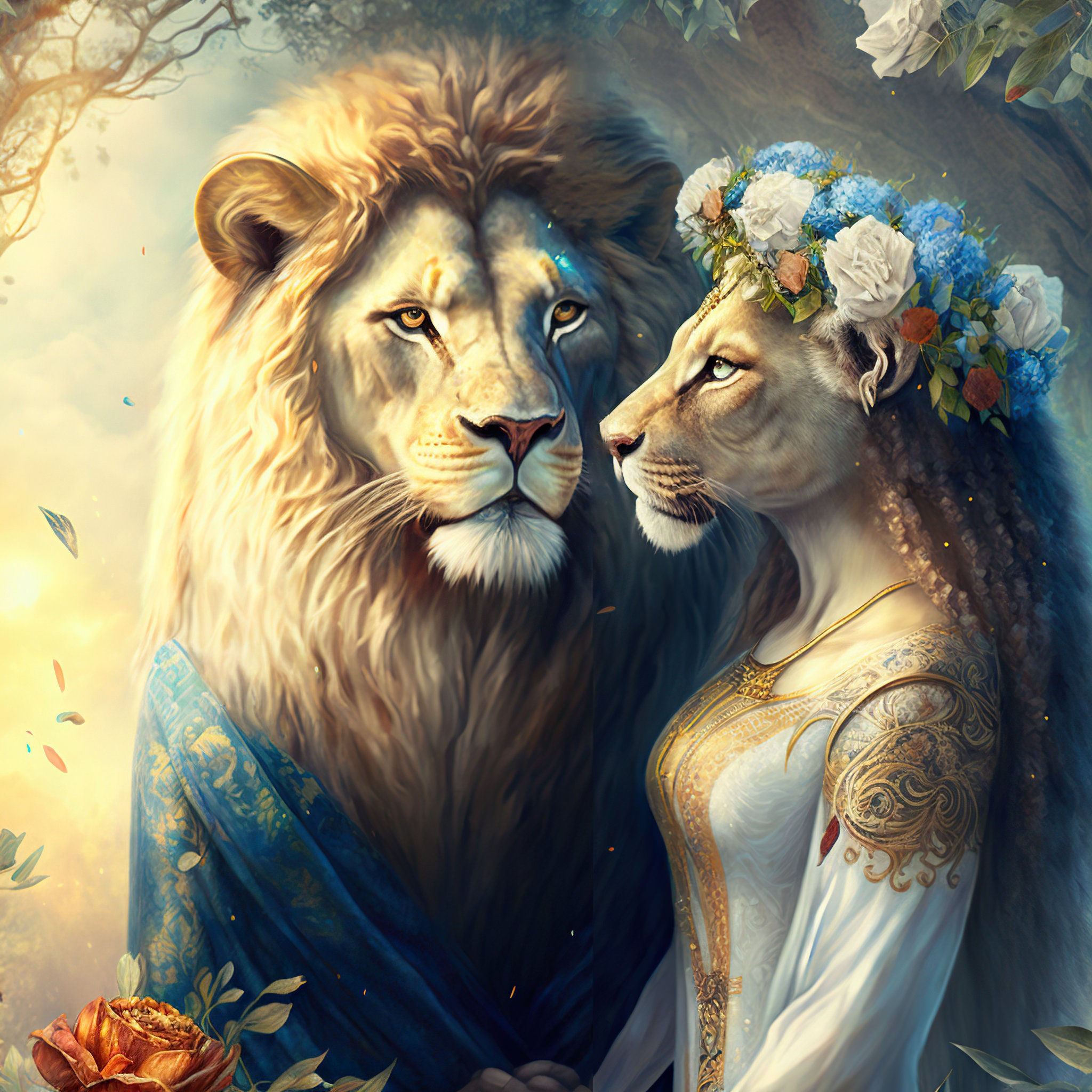 Lion and Tiger Wedding High Resolution Digital Downloads