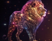 Leo - Zodiac Digital Art Download, Zodiac Art for Print and Wallpaper, High Resolution Digital Download