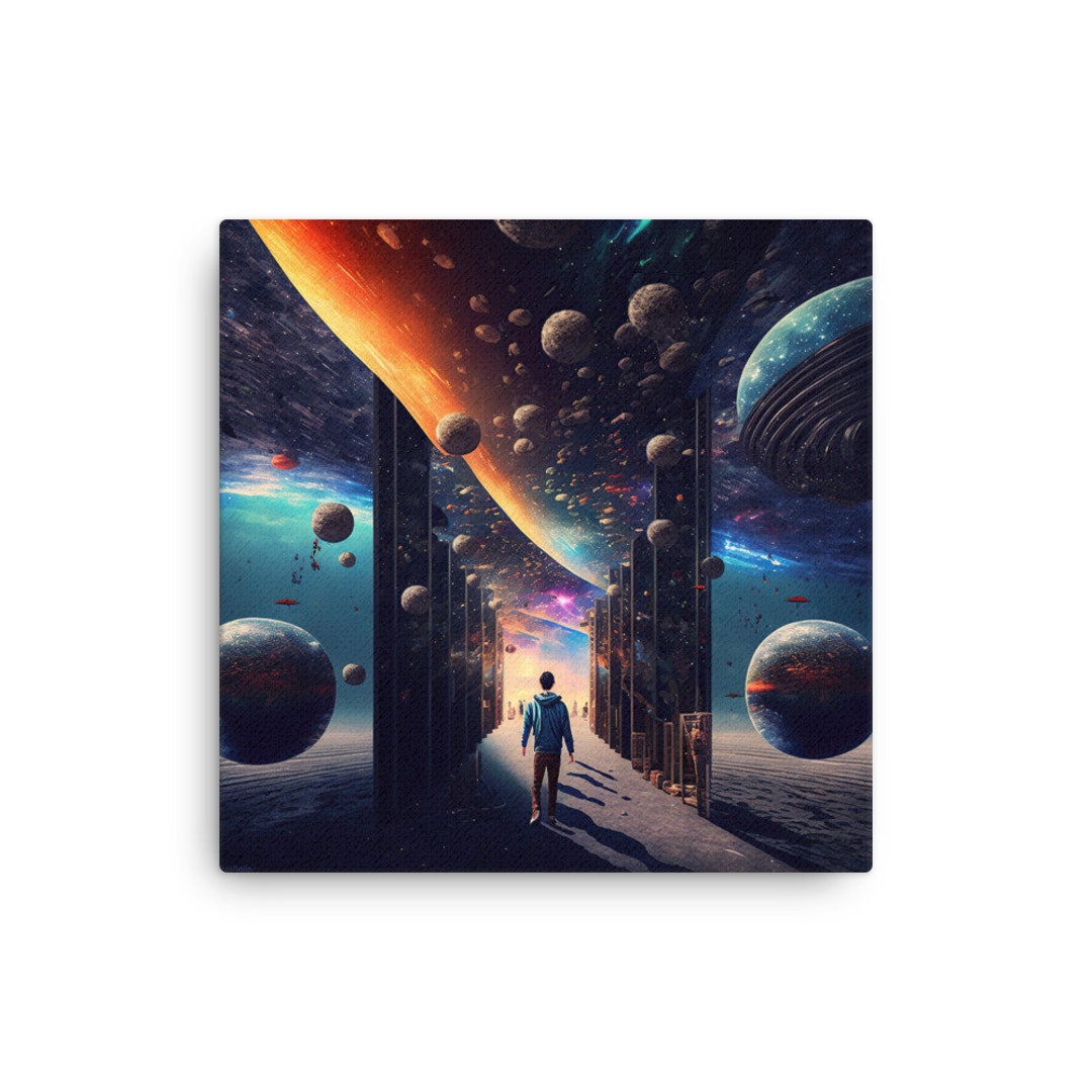 Into the Multiverse Thin Canvas Canvas Cosmic Wall Art AI Art Digital