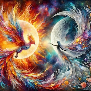 Sun and Moon: Phoenix Rising High Resolution Digital Download