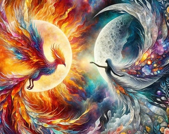 Sun and Moon: Phoenix Rising High Resolution Digital Download